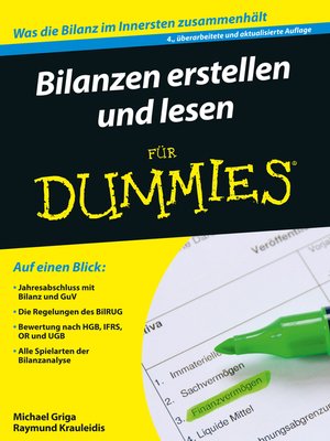cover image of Bilanzen erstellen und lesen für Dummies